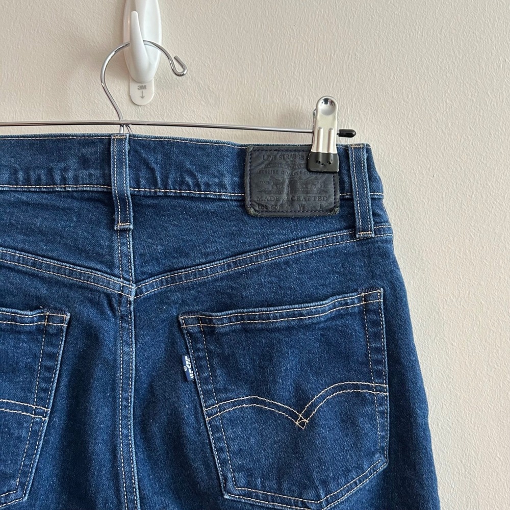 Levi's 501 Crop Jeans Dark Wash 29 High Rise Straight Leg - Picture 4 of 7
